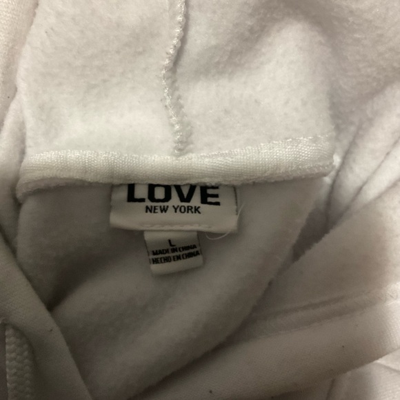 White Hoodie with Multicolor Text - Picture 3 of 3